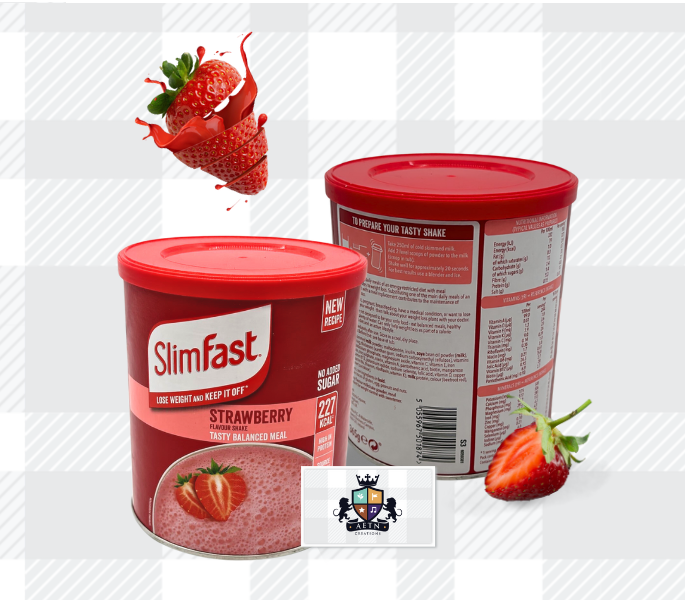 AETN Creations SlimFast Diet Meal Shake Bundle - High Protein Shake Pack of 3 in 10 Servings Strawberry Flavour plus AETN Creations Fridge Magnet, Tape Measure and Meal Planner