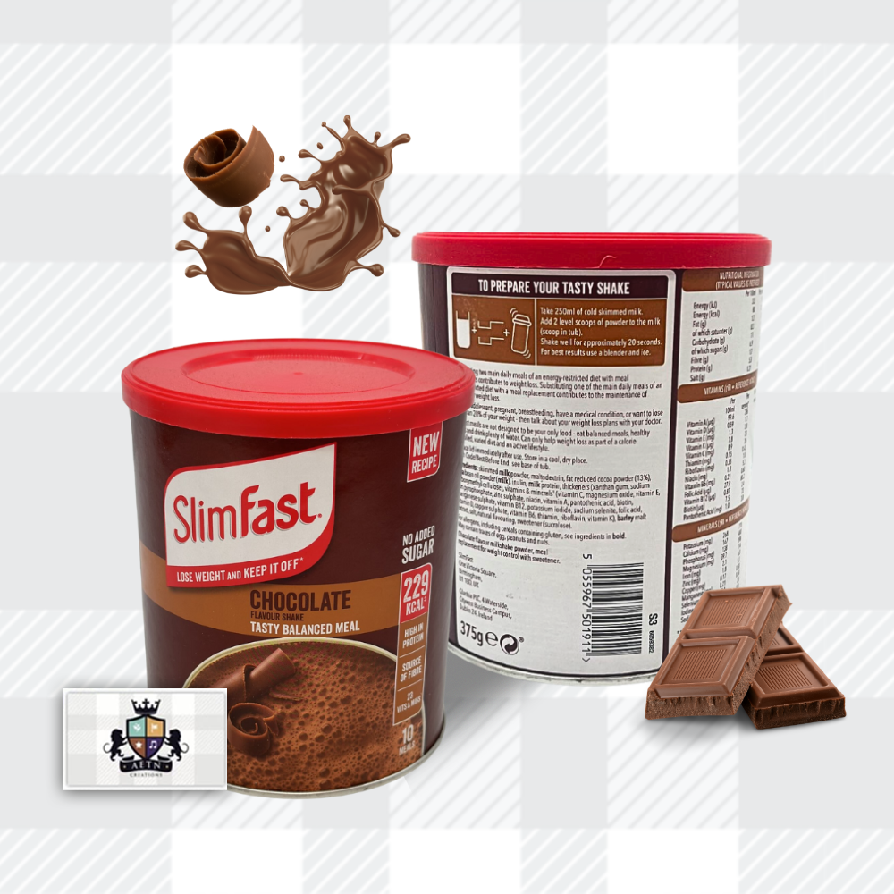 AETN Creations SlimFast Diet Meal Shake Bundle - High Protein Shake Pack of 3 in 10 Servings Chocolate Flavour plus AETN Creations Fridge Magnet, Tape Measure and Meal Planner