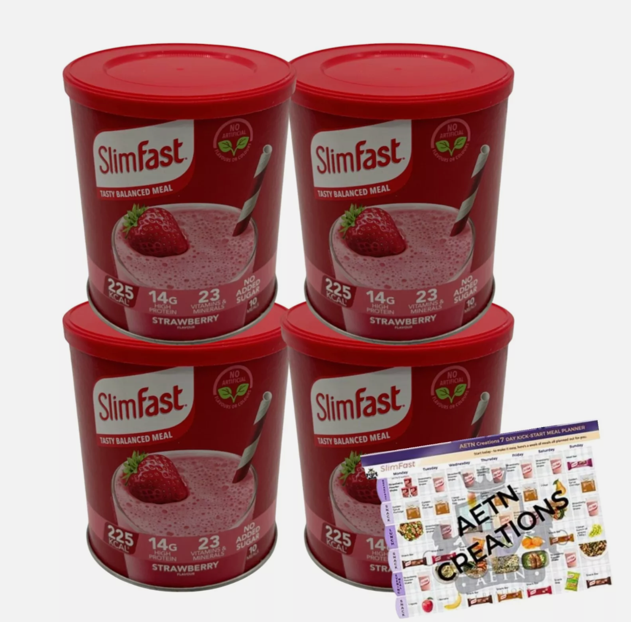 Meal Replacement Slim Fast Shake Powder - Strawberry 4x 10 Servings (total 40)