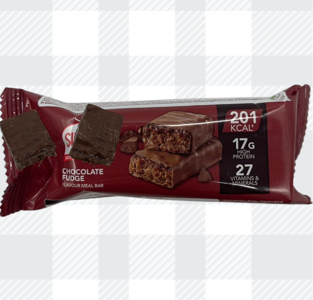 Slim Fast Meal Replacement Bars Chocolate Fudge, 4x60g – Low Calorie, High Protein and Fibre Meal Bars for Weight Loss Diet with Meal Planner