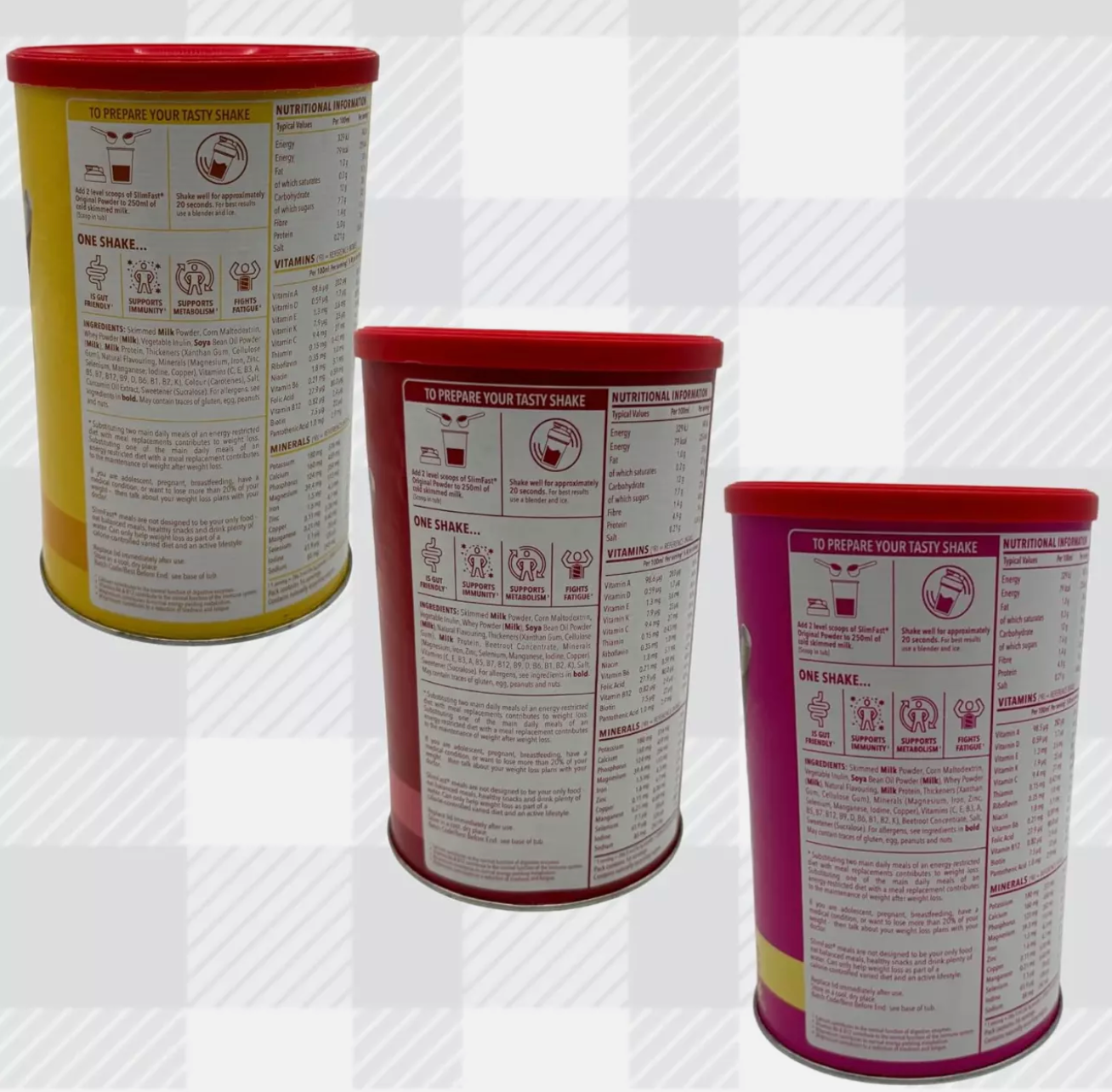 SlimFast Meal Replacement Shakes, Strawberry, Banana, Raspberry & White Choc