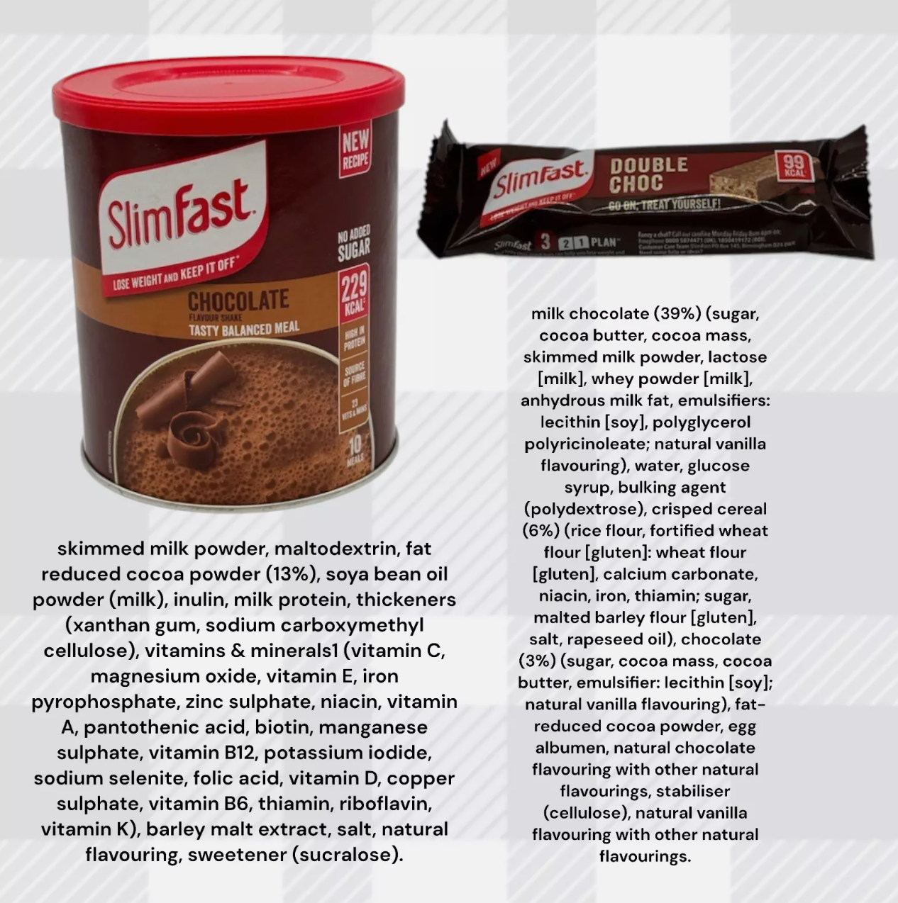 Meal Replacement Slim Fast Shake Powder - Chocolate 4x 10 Servings (total 40)