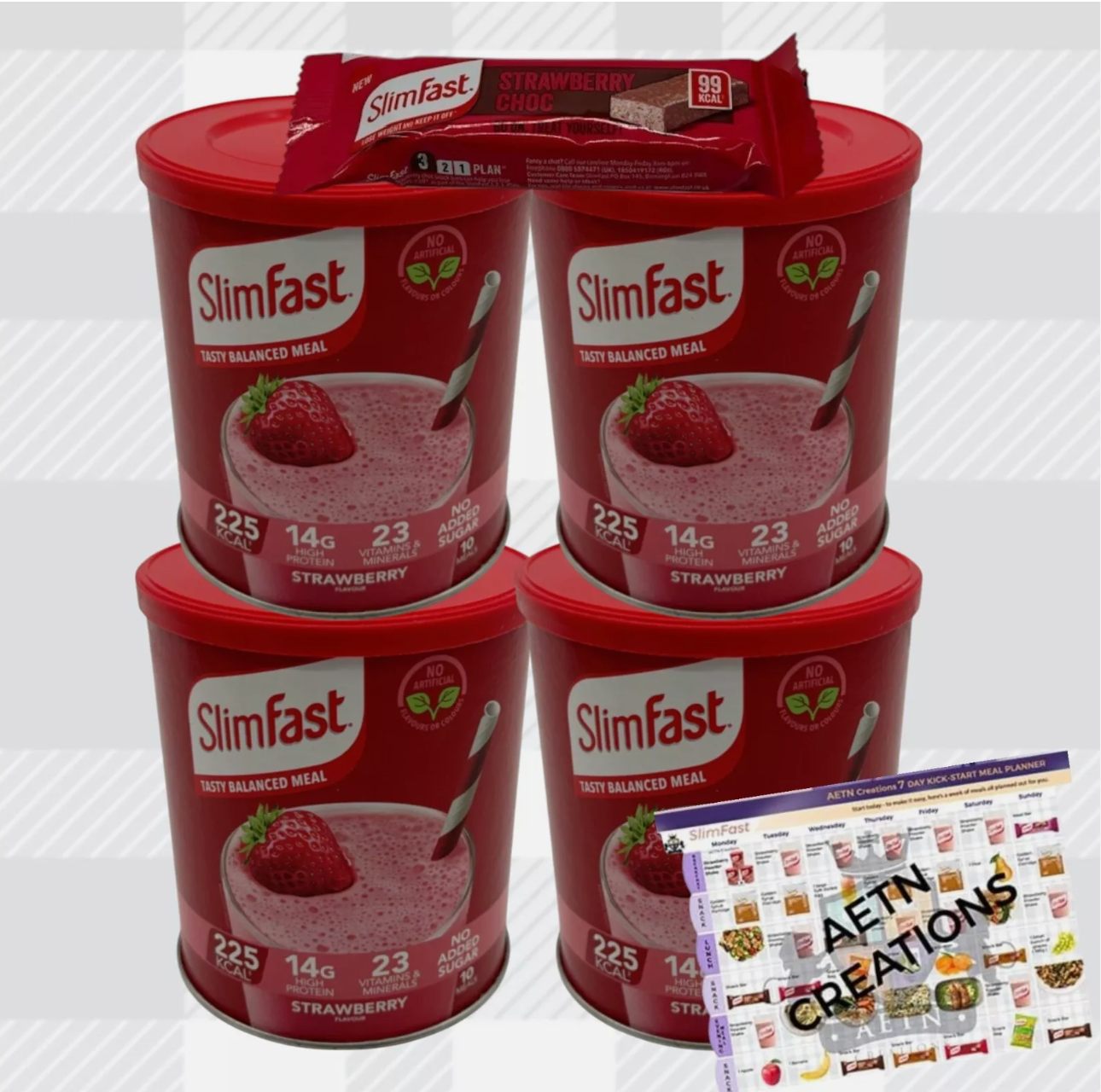 Meal Replacement Slim Fast Shake Powder - Strawberry 4x 10 Servings (total 40)