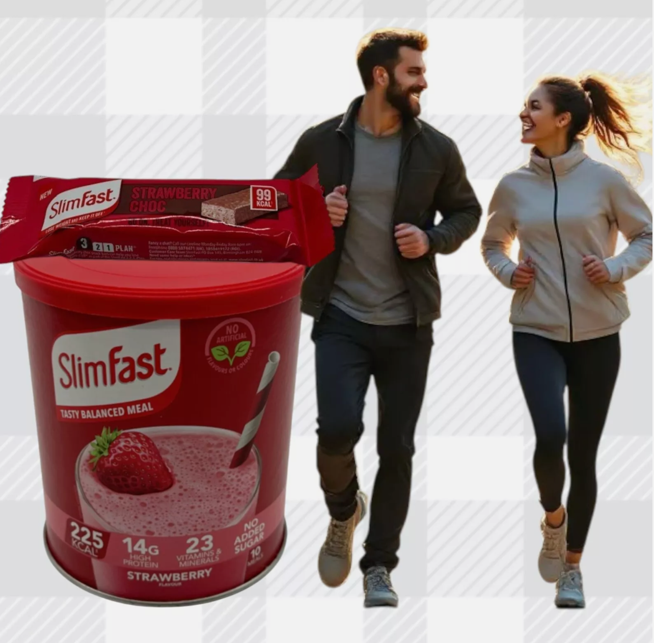 Meal Replacement Slim Fast Shake Powder - Strawberry 4x 10 Servings (total 40)