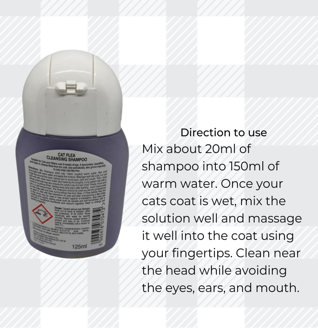 Cat Flea Shampoo Bundle of 3x125ml Johnson Flea Cleansing Shampoo for Cat's and AETN Creations Chicken Cat Treat