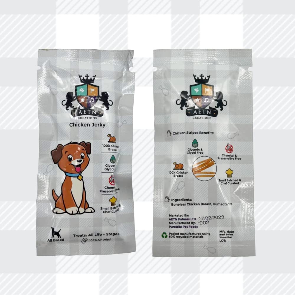 AETN Creations Grain Free Puppy Training Dog Treat Pack 2x750g Turkey and Vegetables Hypo-Allergenic Snack from Wainwrights with AETN Jerky Treat Nutritious, Delicious, Easily Digested