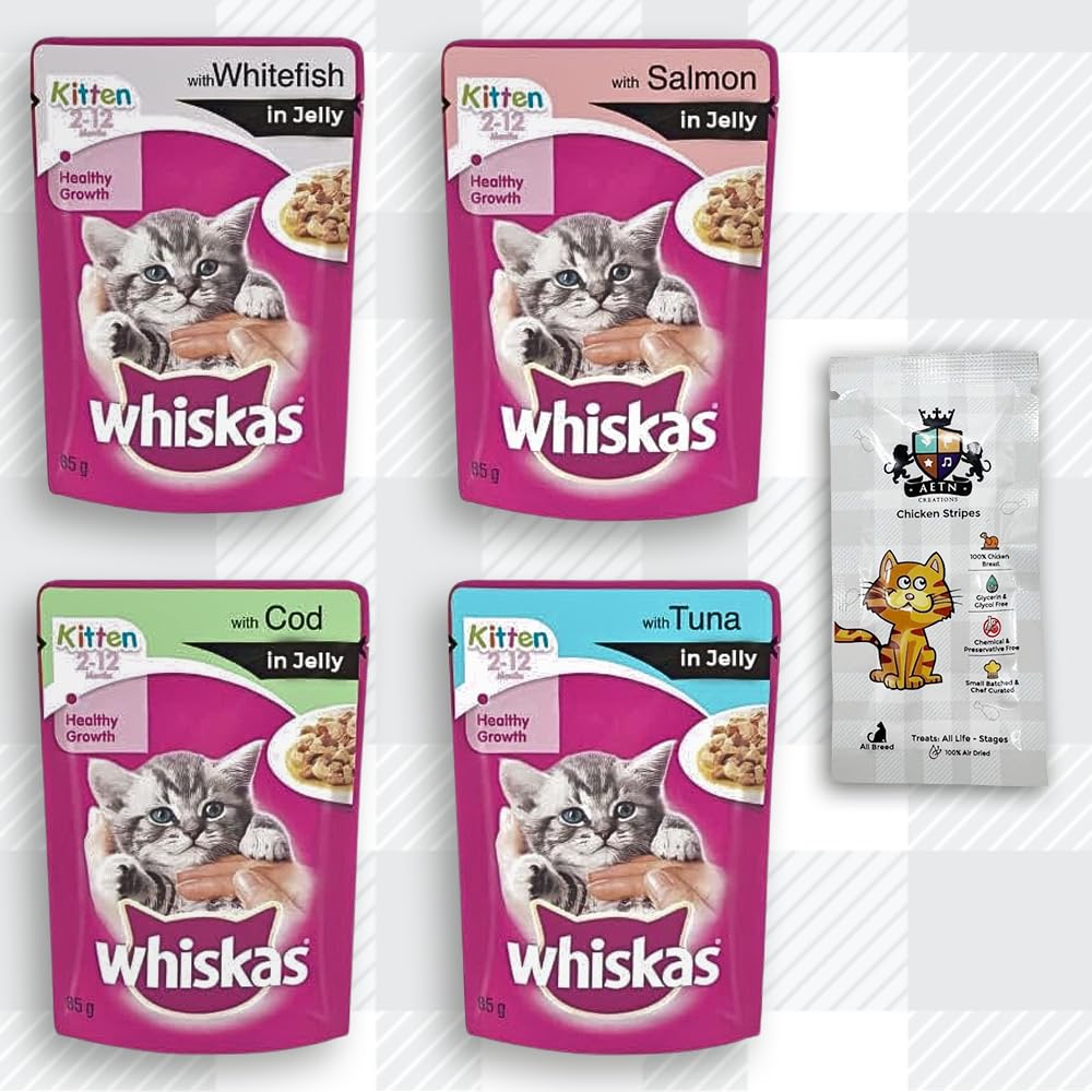 Two Packs Whiskas 2-12 Months Kitten Food Pouches Fish Selection in Jelly 12 x 85g