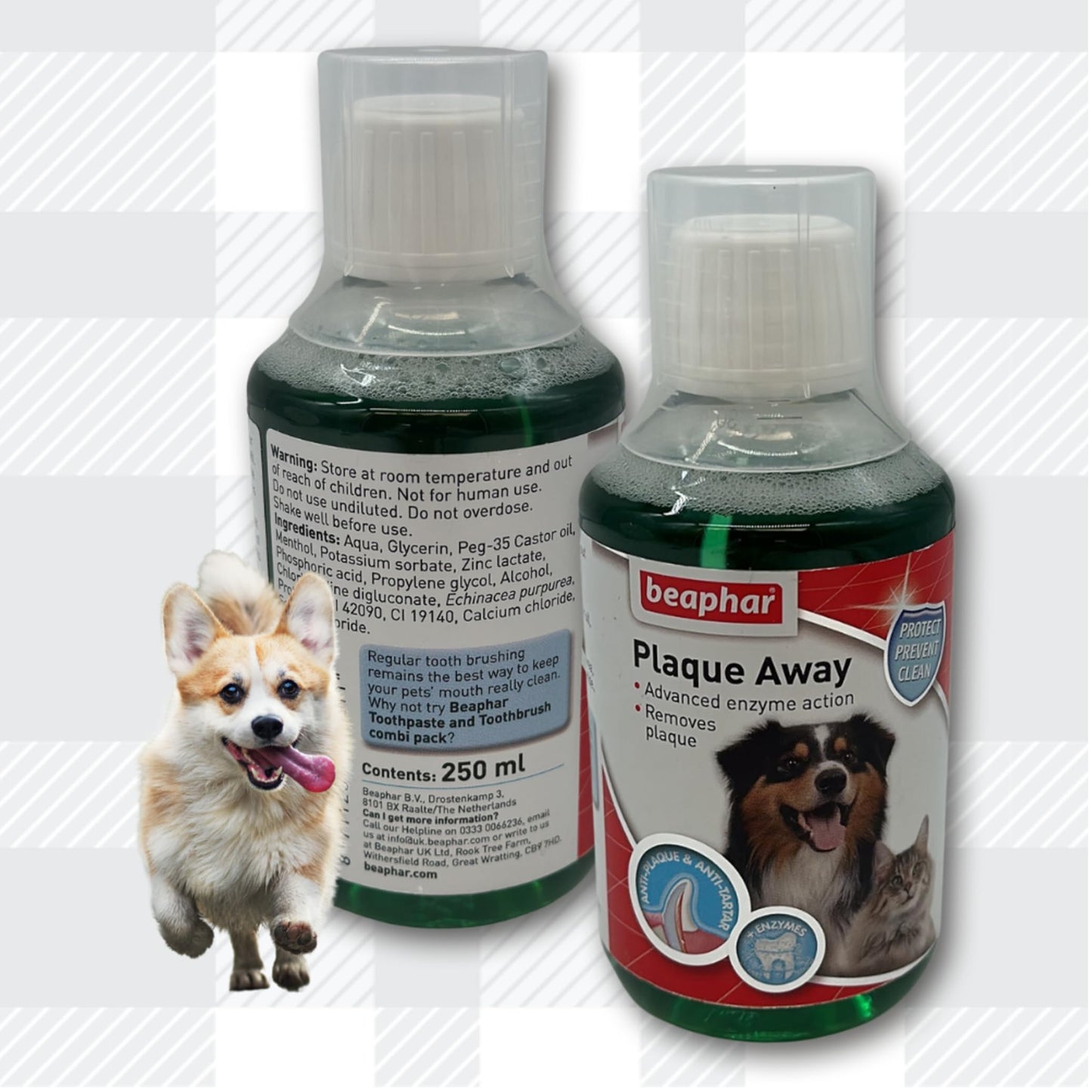 Dog Dental Care Pack, Toothpaste, Toothbrush, Plaque Away Mouthwash Jerky Treat, Oral Hygiene