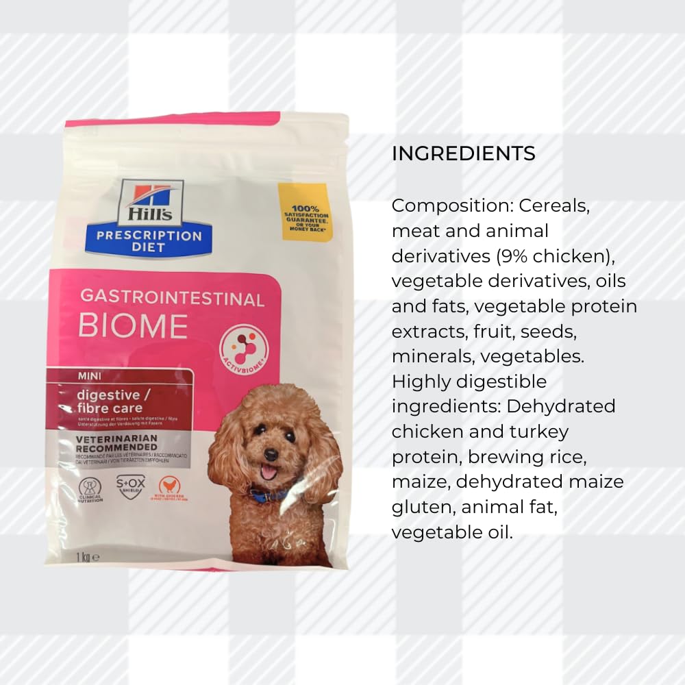 AETN Creations Gastrointestinal Biome Mini Dog Bundle 1kg Dry Food with AETN Chicken Jerky Treat, Promotes Optimal Digestion for Small Breed Dogs