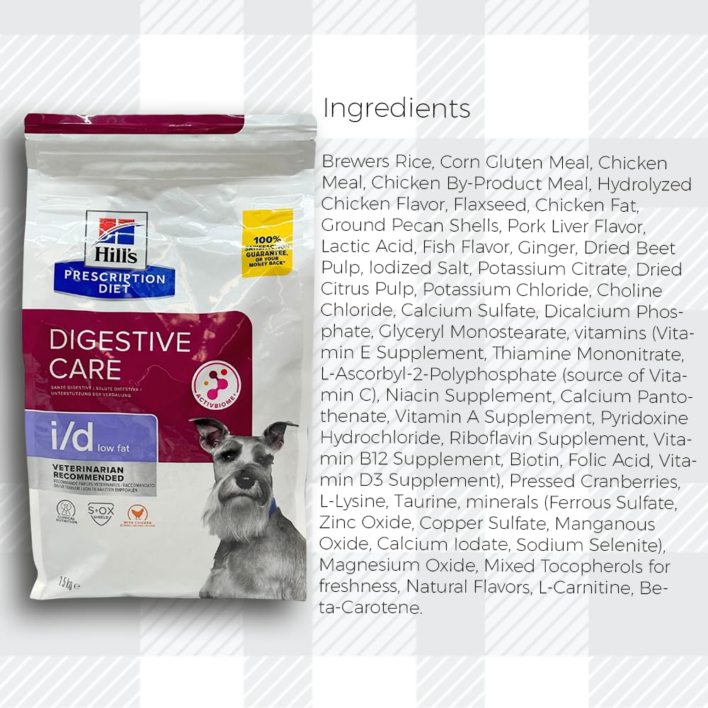 AETN Creations I/D Low Fat Digestive Care Diet Canine Chicken Flavour 1.5kg for Healthy Digestion and Weight Management with AETN Jerky Treat