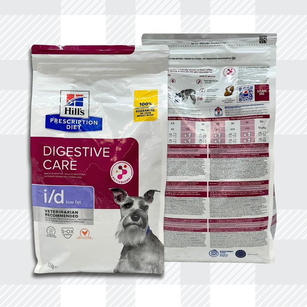 AETN Creations I/D Low Fat Digestive Care Diet Canine Chicken Flavour 1.5kg for Healthy Digestion and Weight Management with AETN Jerky Treat