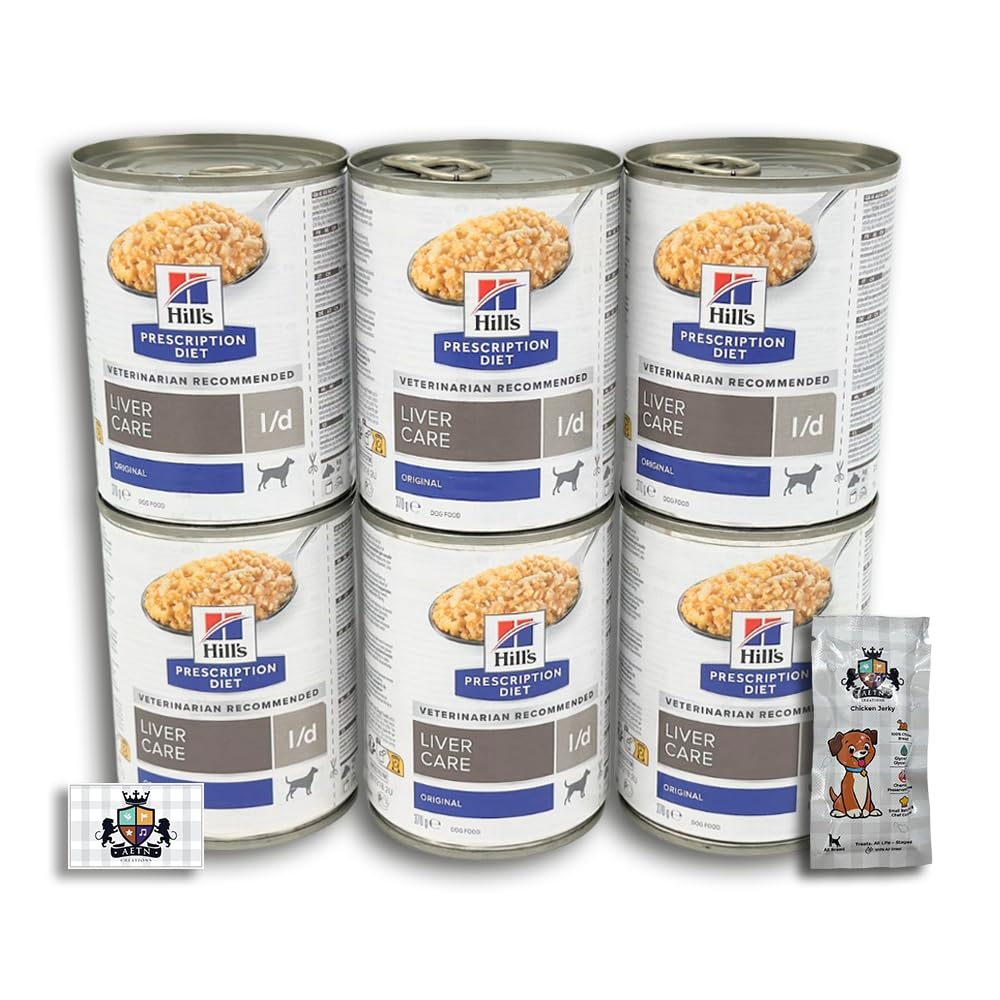 AETN Creations L/D Liver Care Bundle 6x370g Highly Digestible for Adult Dogs with Liver Disorders with AETN Chicken Jerky Treats