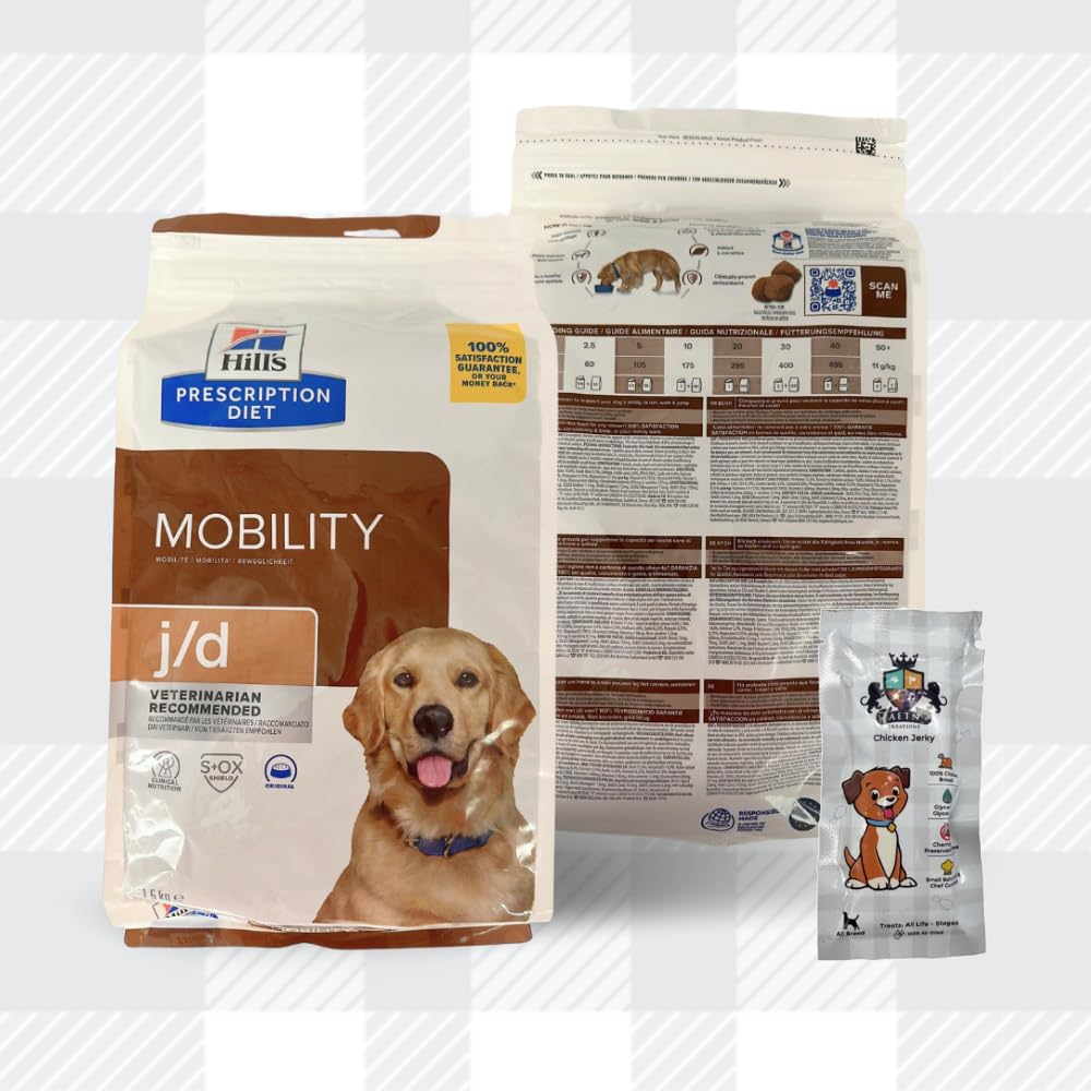 AETN Creations Prescription Diet J/D Joint Care Bundel 1.5kg Dry Dog food plus AETN Creations Jerky Treat