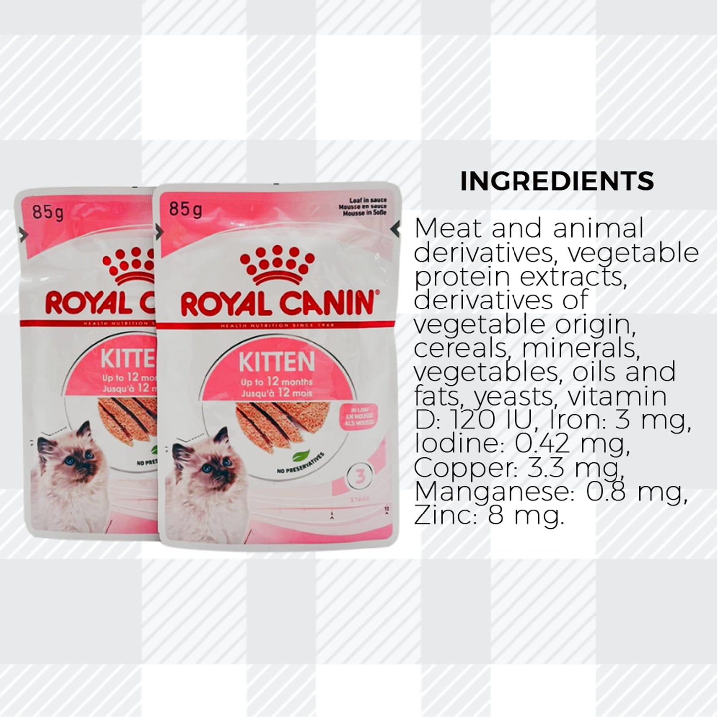 AETN Creations Royal Canin Kitten Wet + Dry Bundle for Happy, Healthy Kittens 1x400g, 2x85g Jelly, 2x85g Gravy, 2x85g Loaf with Delicious AETN Chicken Cat Treat