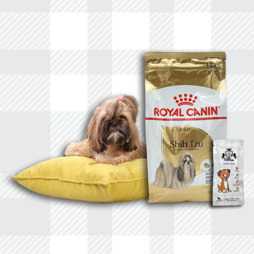 AETN Creations Complete Shih Tzu Care Bundle 1.5kg Dry Dog Food + 2x85g Wet Pouches with AETN Jerky Dog Treat