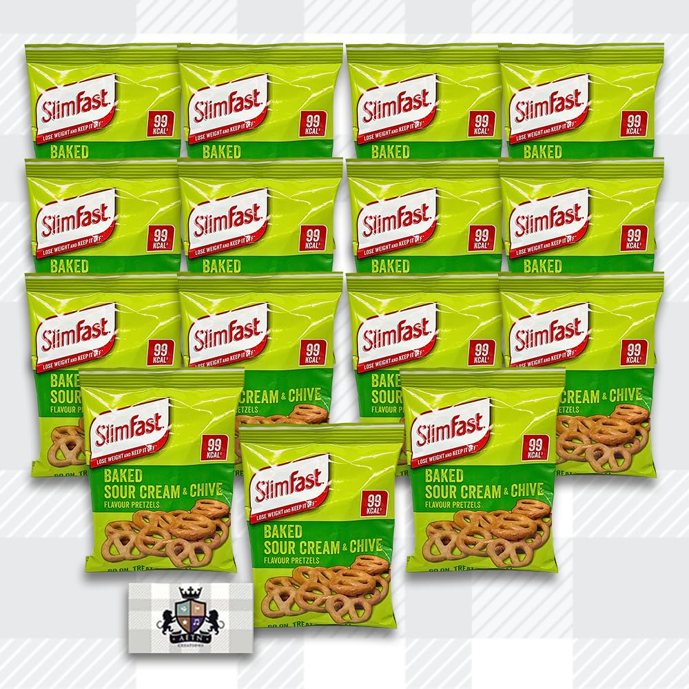 AETN Creations Low-Calorie Snack Pack of 30-15 Cheddar Bites, 15 Sour Cream and Chive Flavoured Slim Fast Crisps plus AETN Fridge Magnet and Meal Planner