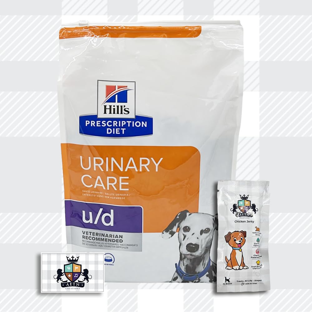 AETN Creations Diet U/D Urinary Care Dry Food for Adult Dogs Veterinary 4kg with AETN Jerky Dog Treat