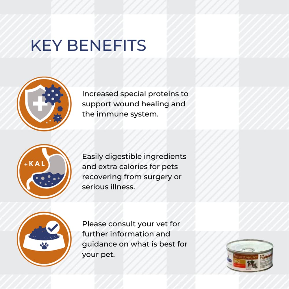 AETN Creations 6x156g Cans Adult Wet Diet Food Canine/Feline a/d Restorative Care In Chicken Flavour