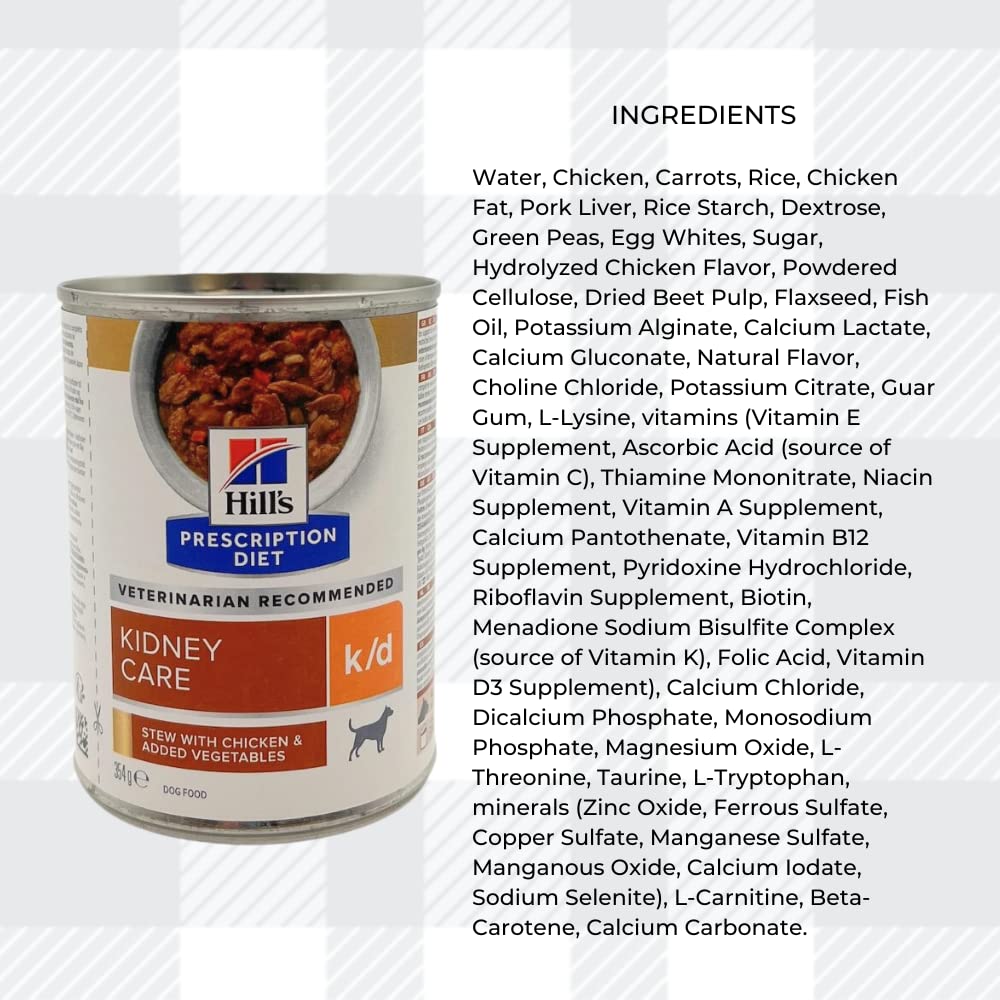 k/d Kidney Care Stew 6x354g Chicken - Balanced Dietetic Wet Food For Adult Dogs Suffering From Kidney Problems, Support Kidney And Heart Function