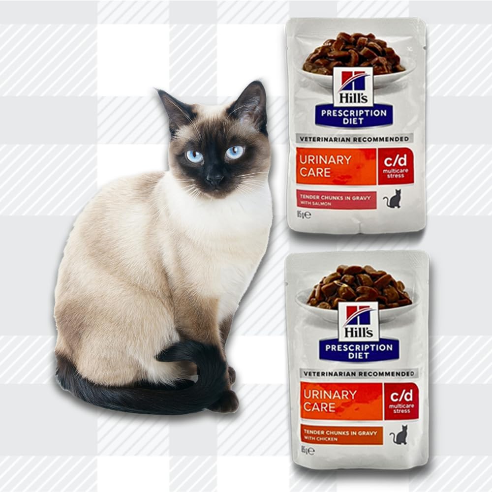 C/D Urinary Stress Wet Cat Mixed Pack Prescription Diet 12x85 Chicken/Salmon + Treat