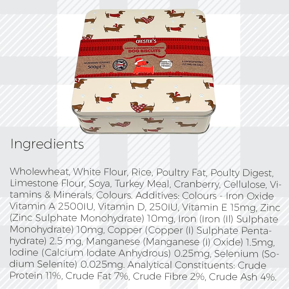 AETN Creations Delectable and Nutritious Chester's Dog Biscuits Treat Pack 500g in Irresistible Turkey & Cranberry Flavour with AETN Chicken Jerky Treat