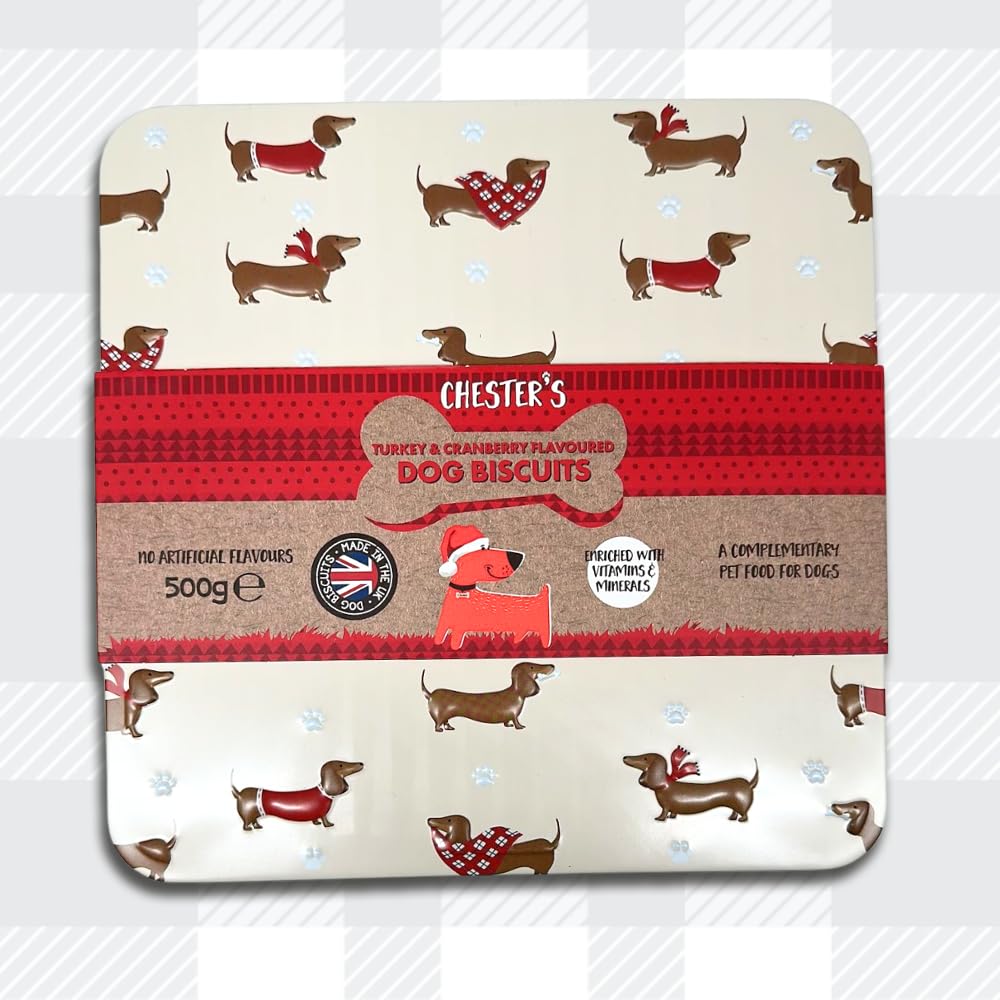 AETN Creations Delectable and Nutritious Chester's Dog Biscuits Treat Pack 500g in Irresistible Turkey & Cranberry Flavour with AETN Chicken Jerky Treat