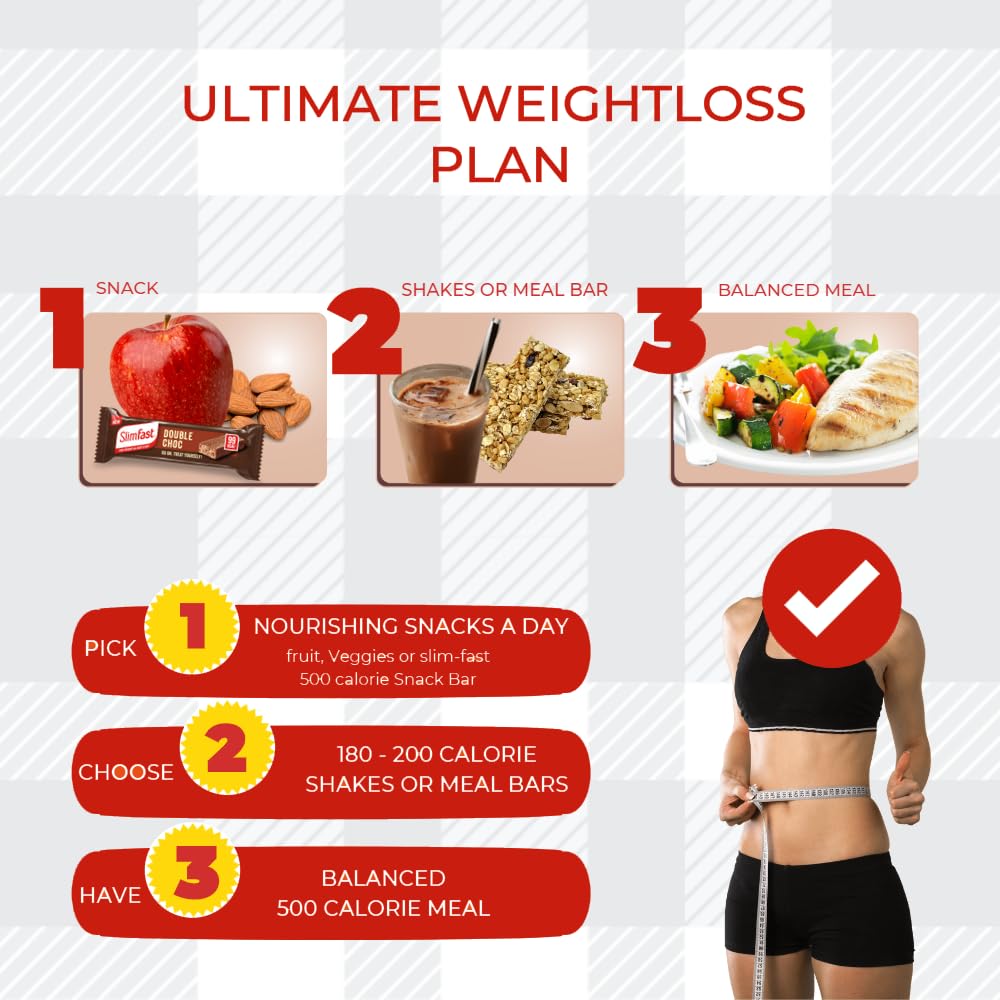 AETN Creations Slim Fast Meal Replacement Diet Snack Bars Ultimate Variety Box 24 Bars Each less than 100 Calories with the AETN waist tape measure