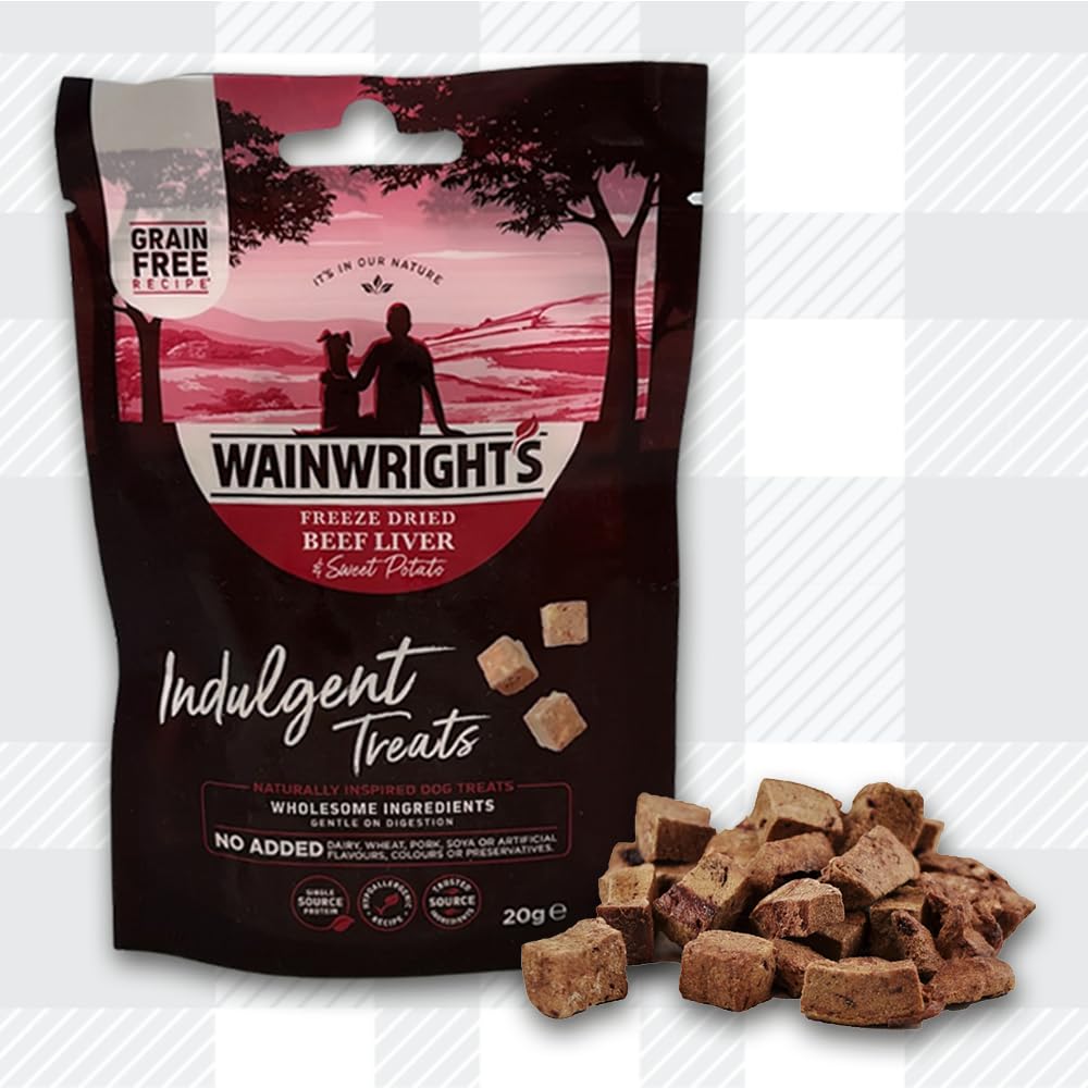 AETN Creations Dog Treat Bundle - Wainwright's Freeze Dried Beef Liver & Sweet Potato Adult 2x20g plus AETN Jerky Treat, Perfect Reward for Adult Dogs