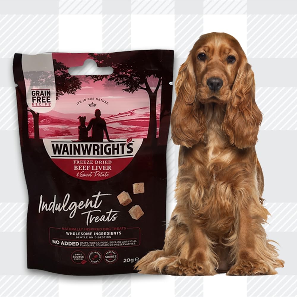 AETN Creations Dog Treat Bundle - Wainwright's Freeze Dried Beef Liver & Sweet Potato Adult 2x20g plus AETN Jerky Treat, Perfect Reward for Adult Dogs