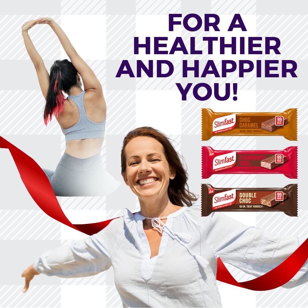 AETN Creations Slim Fast Chocolate, Strawberry, Caramel Snack 9x25grams Variety Pack 9 Bars only 99 Calories Sweet, Indulgent Treat on the Go