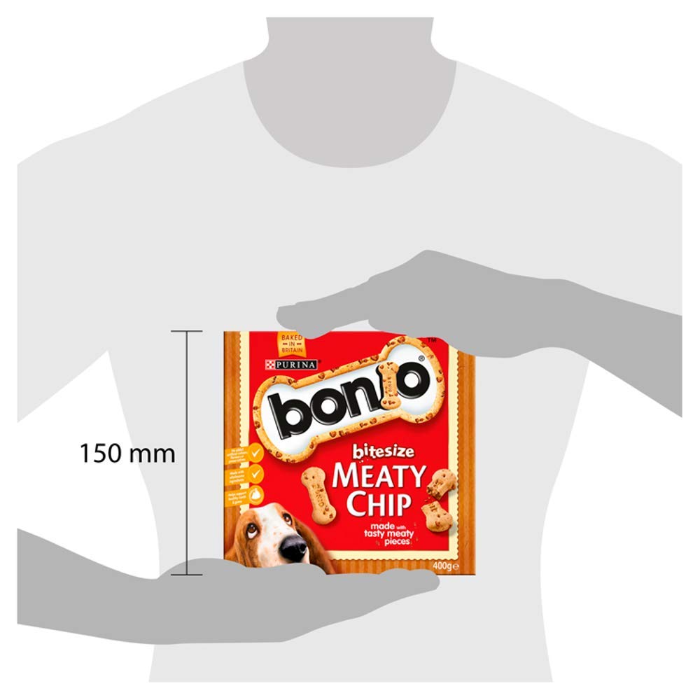 Bonio Bitesize Meaty Chip Dog Food, 400g, Pack of 5
