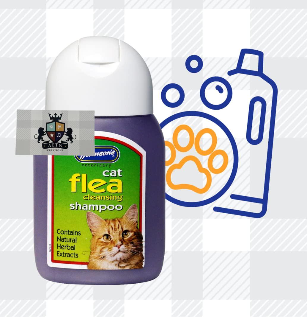Cat Flea Shampoo Bundle Pack Consist Of Three Packs In 125ml Each Johnson Cleansing For Cat's And AETN Creations Fridge Magnet Beautiful Cleanse Flea's On Coat