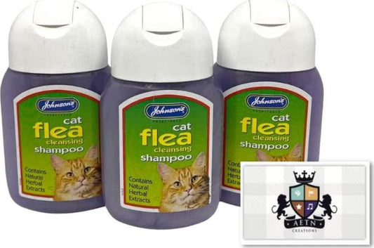 Cat Flea Shampoo Bundle Pack Consist Of Three Packs In 125ml Each Johnson Cleansing For Cat's And AETN Creations Fridge Magnet Beautiful Cleanse Flea's On Coat