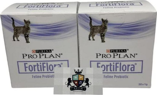 FortiFlora Powder Supplement Bundle Pack Consist Of Two Boxes In 30 Sachets Each Purina And AETN Creations Fridge Magnet Probiotic The Dietary Management Cat With Diarrhoea