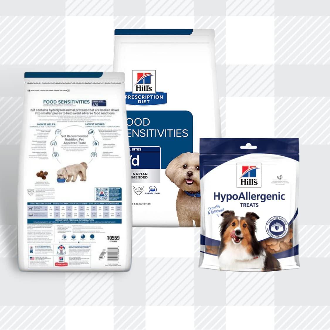 Mini Dry Dog Food Z/D Sensitivities 1kg, Hypoallergenic Treats 220g And AETN Creations Fridge Magnet Dietetic Pack For Sensitive Dogs With Allergies Balanced Mix Of Vitamins Minerals