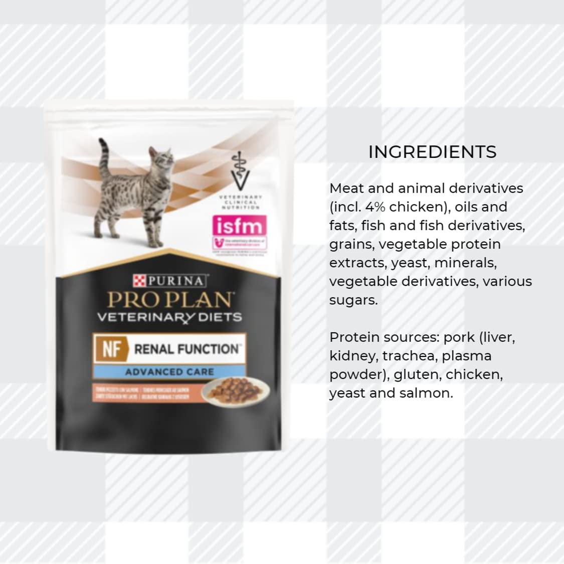 Pro Plan NF Renal Function Bundle Consist Of 10x85g Wet Cat Food Pouches Mixed Pack In Chicken And Salmon, Urinary Treats, Toy AETN Creations Fridge Magnet For Adult Cats With Illnesses