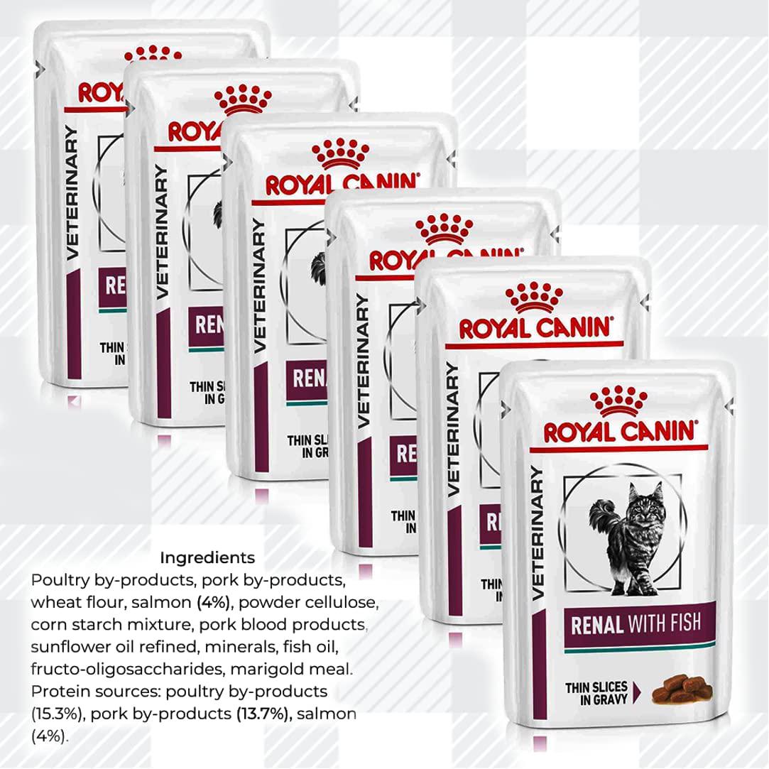 Renal Cat Mix Wet Food Bundle Pack 6x85g Pouches In Beef, Salmon, Chicken Flavour Gravy And AETN Creations Fridge Magnet Mixed Feed For Felines With Chronic Kidney Disease