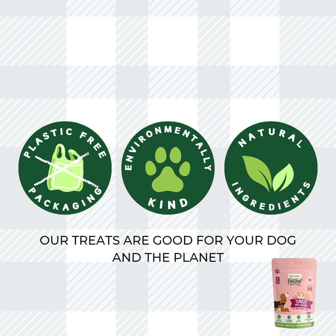 Training Treats For Dogs Pack Of 2x100g Feel Good Turkey With Salmon Flavour Soft Baked Biscuits In Natural Ingredients Plus AETN Creations Fridge Magnet Grain-Free Snacks Over 2 Months