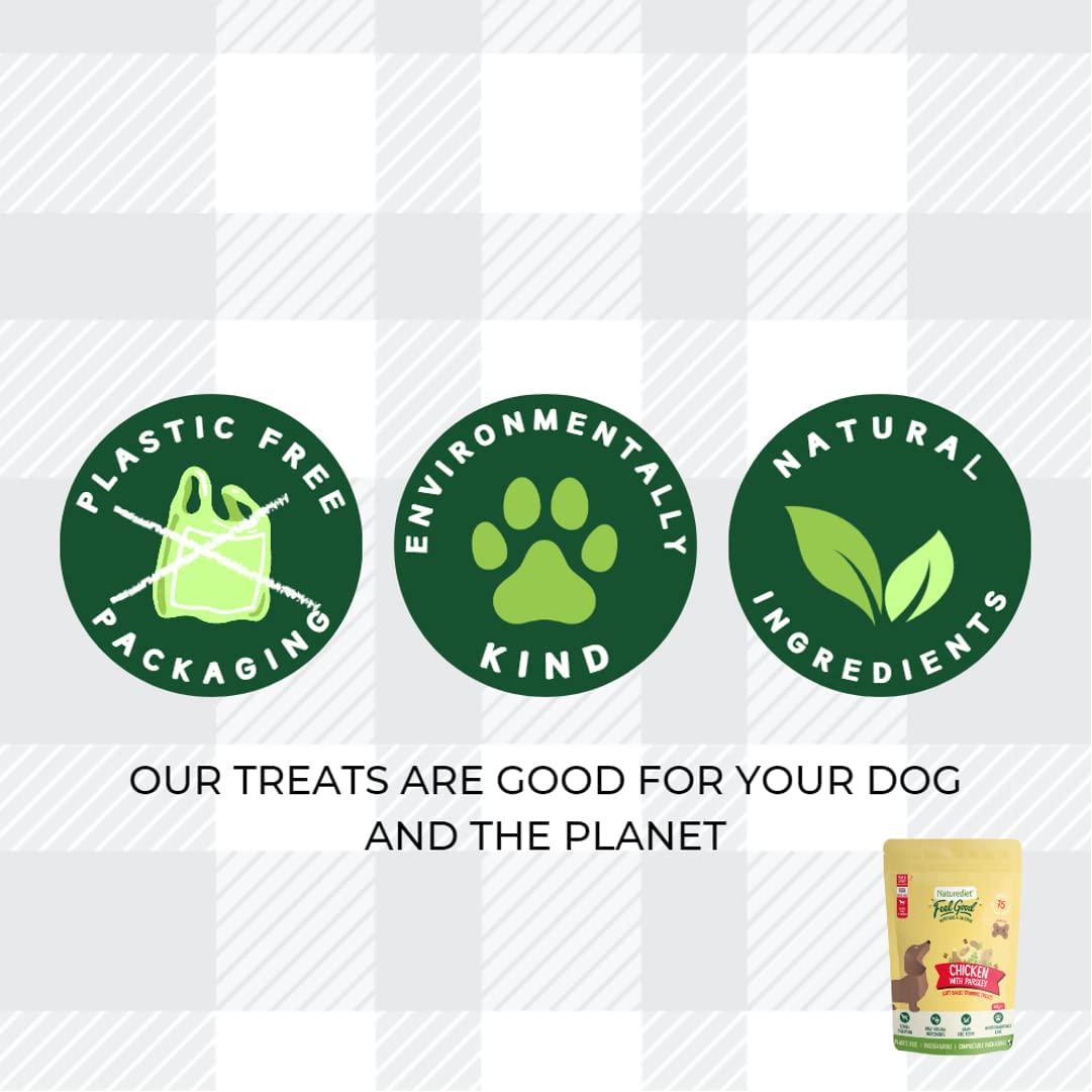 Training Treats For Dogs Pack Of 2x100g Feel Good Chicken With Parsley Flavour Soft Baked Biscuits In Natural Ingredients Plus AETN Creations Fridge Magnet Grain-Free Snacks Over 2 Months
