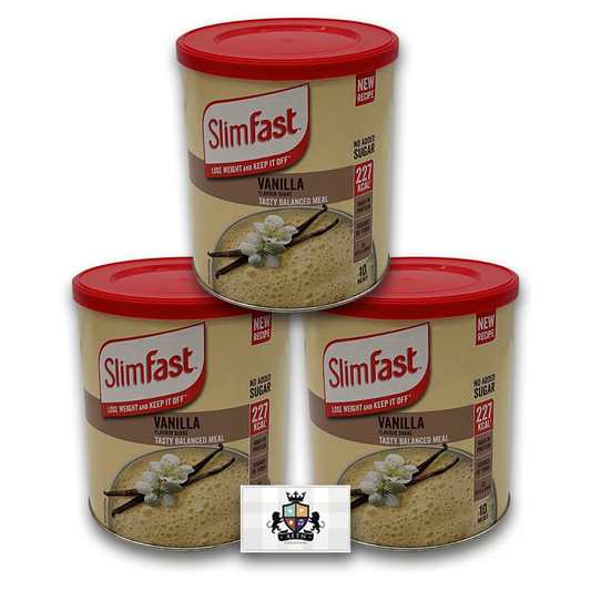 AETN Creations SlimFast Diet Meal Shake Bundle -  High Protein Shake Pack of  3  in 10 Servings Vanilla Flavour plus AETN Creations Fridge Magnet, Tape Measure and Meal Planner