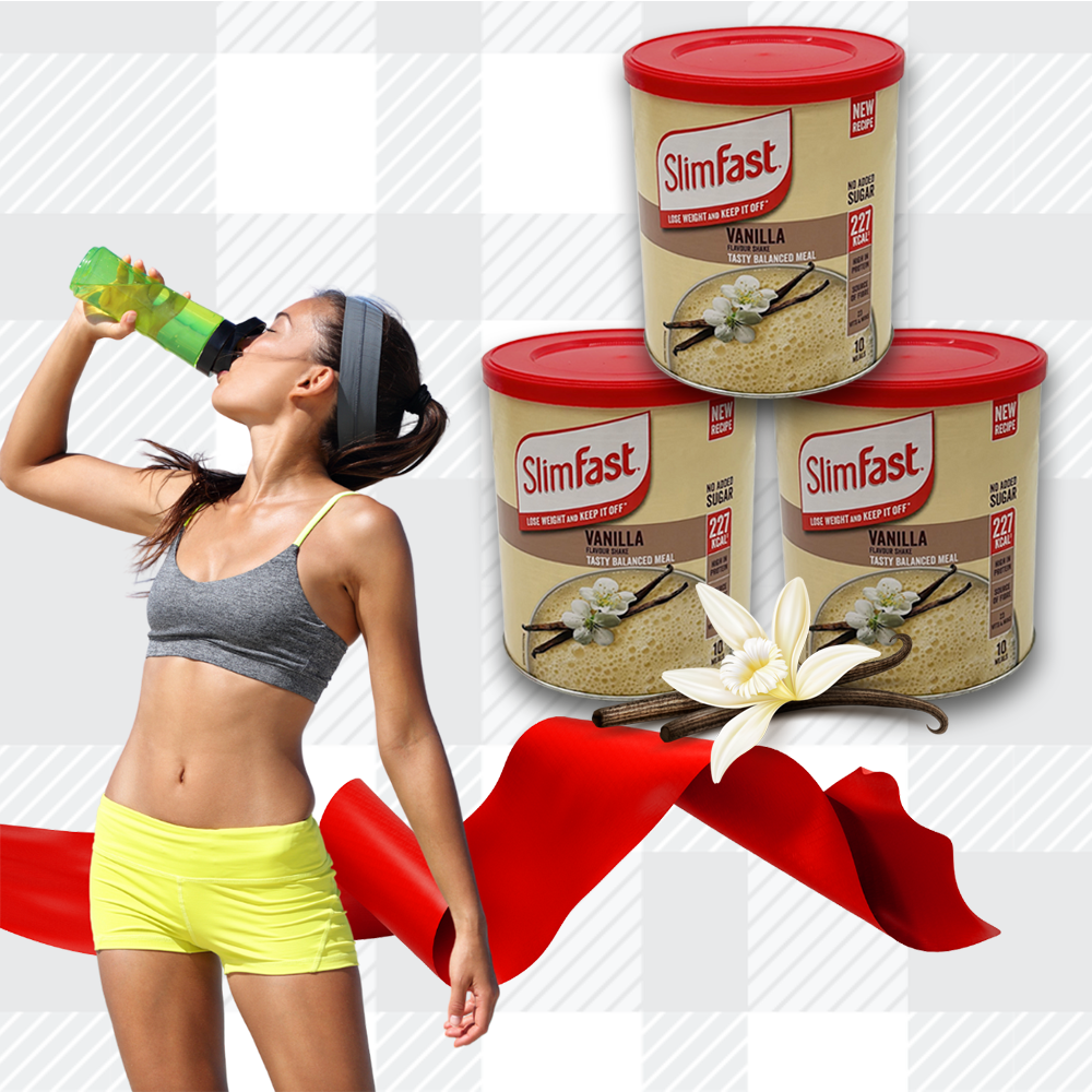 AETN Creations SlimFast Diet Meal Shake Bundle -  High Protein Shake Pack of  3  in 10 Servings Vanilla Flavour plus AETN Creations Fridge Magnet, Tape Measure and Meal Planner