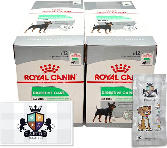 AETN Creations Digestive Care Wet Dog Food Pack 2x12x85g Plus Jerky Treat, Formulated To Support Optimal Health In Adult Dogs