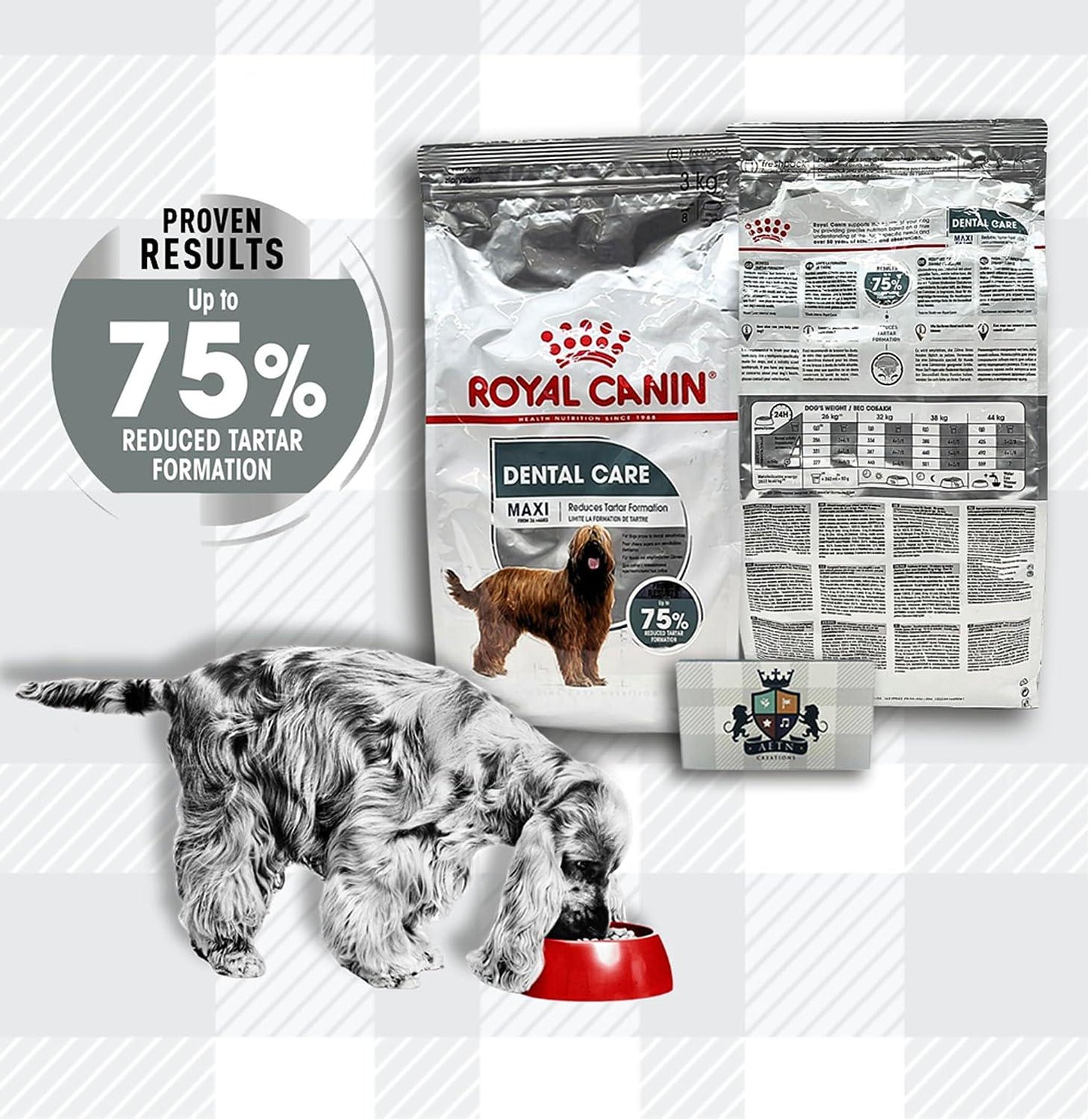 AETN Creations Maxi Dental Care Dog Bundle 3kg Dry Food And Chicken Jerky Treat Formulated To Help Maintain Health Adult Dogs.