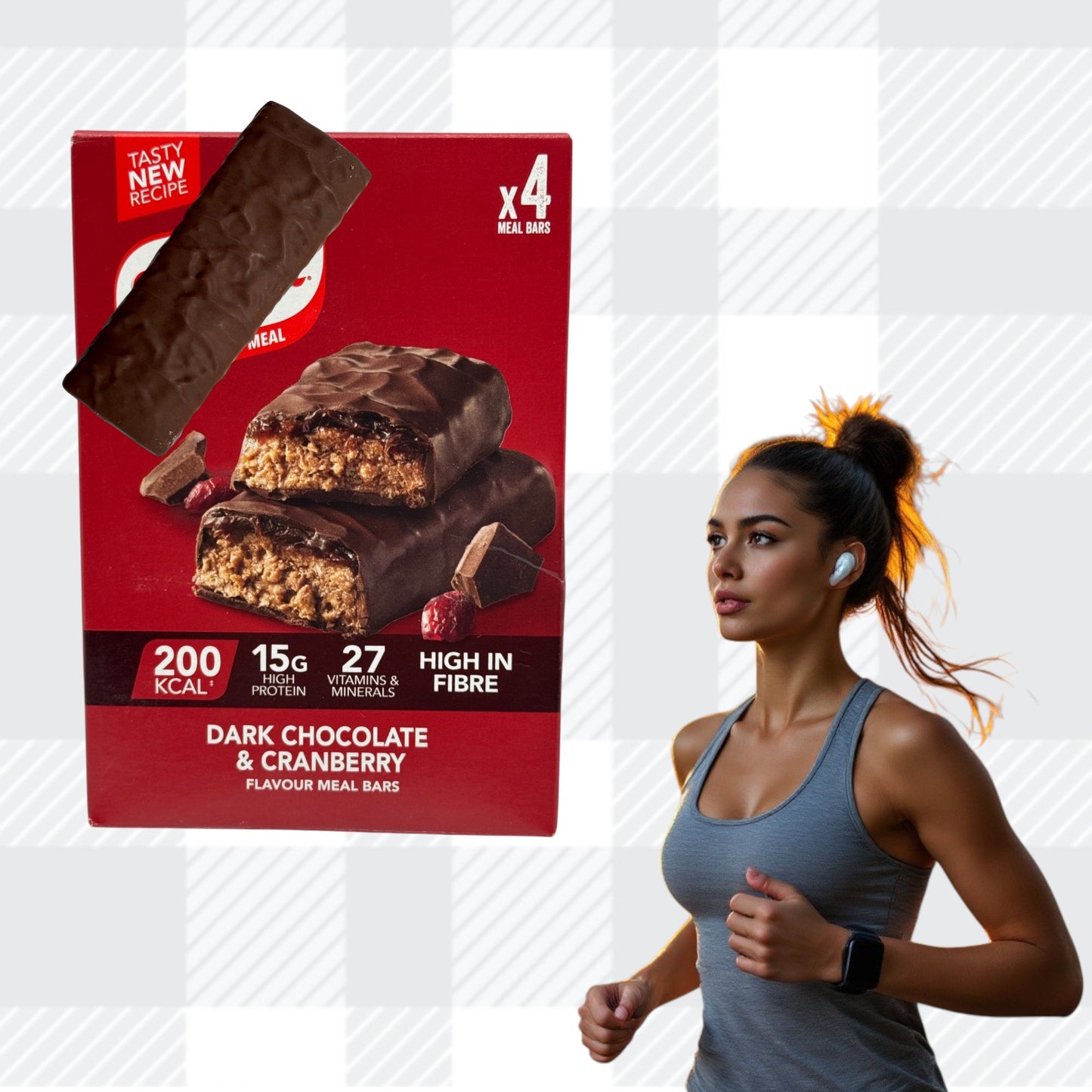 AETN Creations® Slim Fast Meal Replacement Bars - Salted Caramel, Chocolate Fudge & Dark Chocolate Cranberry Flavours, 12x60g, High Protein & Fibre, Low Calorie for Weight Loss with Meal Planner