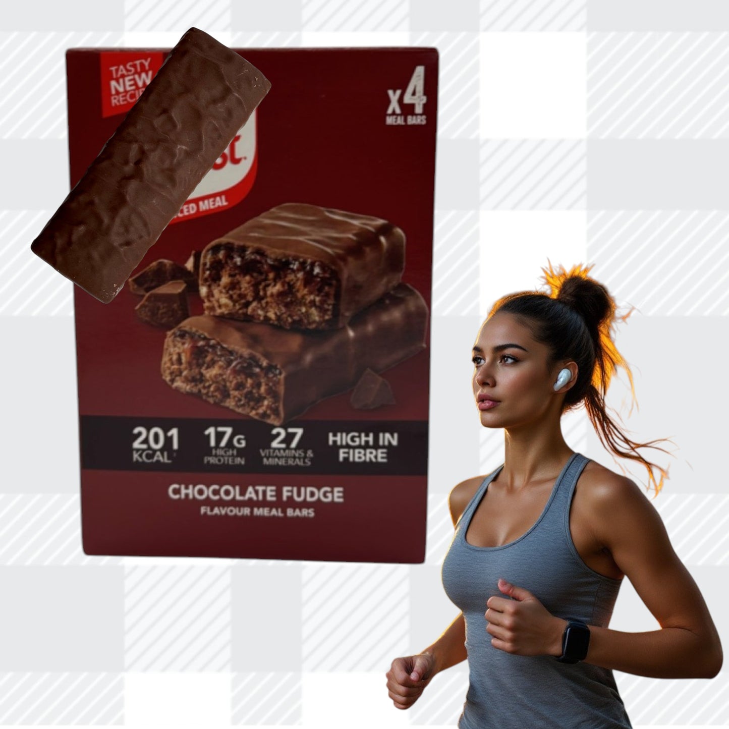 AETN Creations® Slim Fast Meal Replacement Bars - Salted Caramel, Chocolate Fudge & Dark Chocolate Cranberry Flavours, 12x60g, High Protein & Fibre, Low Calorie for Weight Loss with Meal Planner