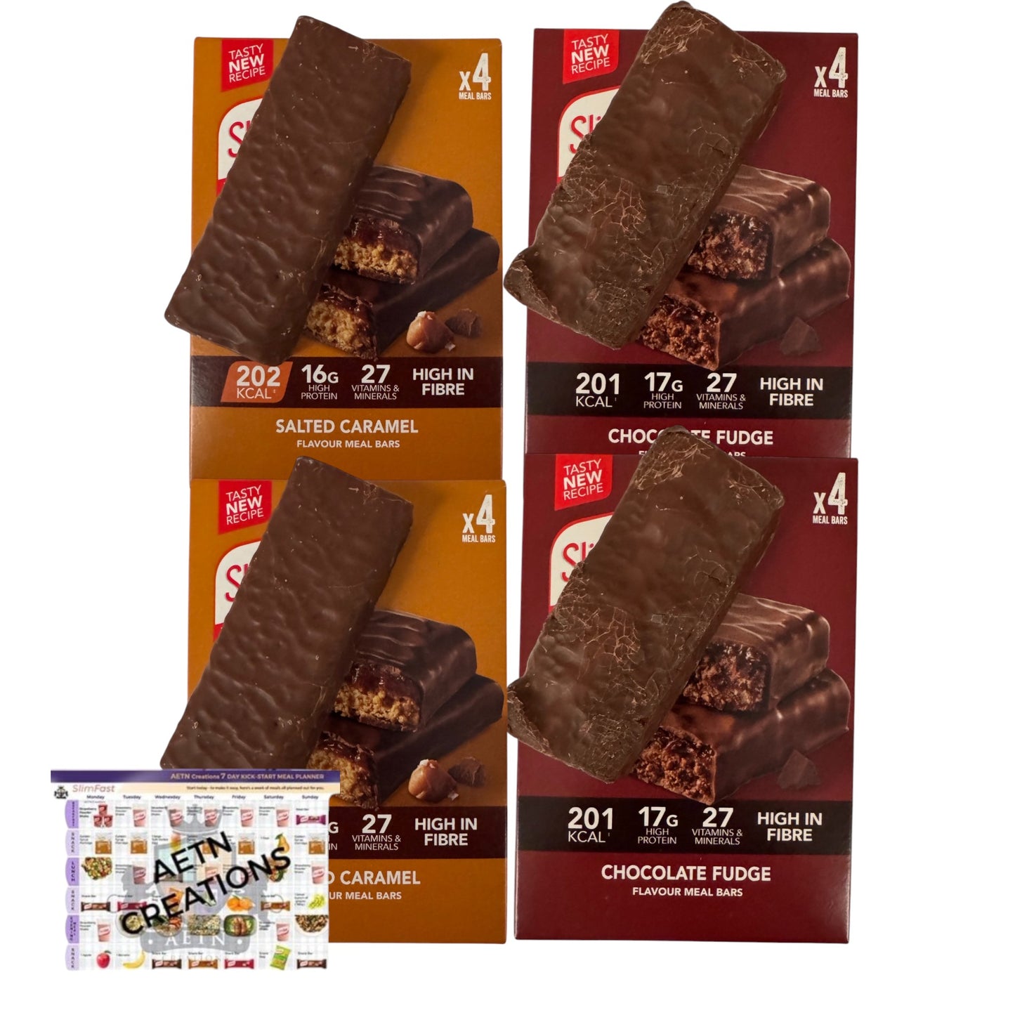 Slim Fast Meal Replacement Bars Salted Caramel & Chocolate Fudge, 16x60g Bars