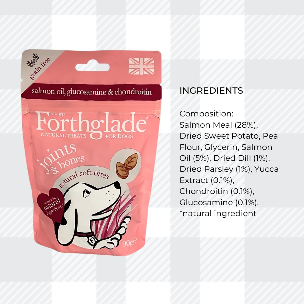 AETN Creations Forthglade Natural Dog Variety Treats - 3x90g Grain Free Soft Bites for Digestive Health, Joints, Training, with AETN Chicken Jerky Treat