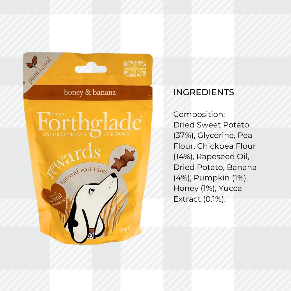 AETN Creations Forthglade Natural Dog Variety Treats - 3x90g Grain Free Soft Bites for Digestive Health, Joints, Training, with AETN Chicken Jerky Treat
