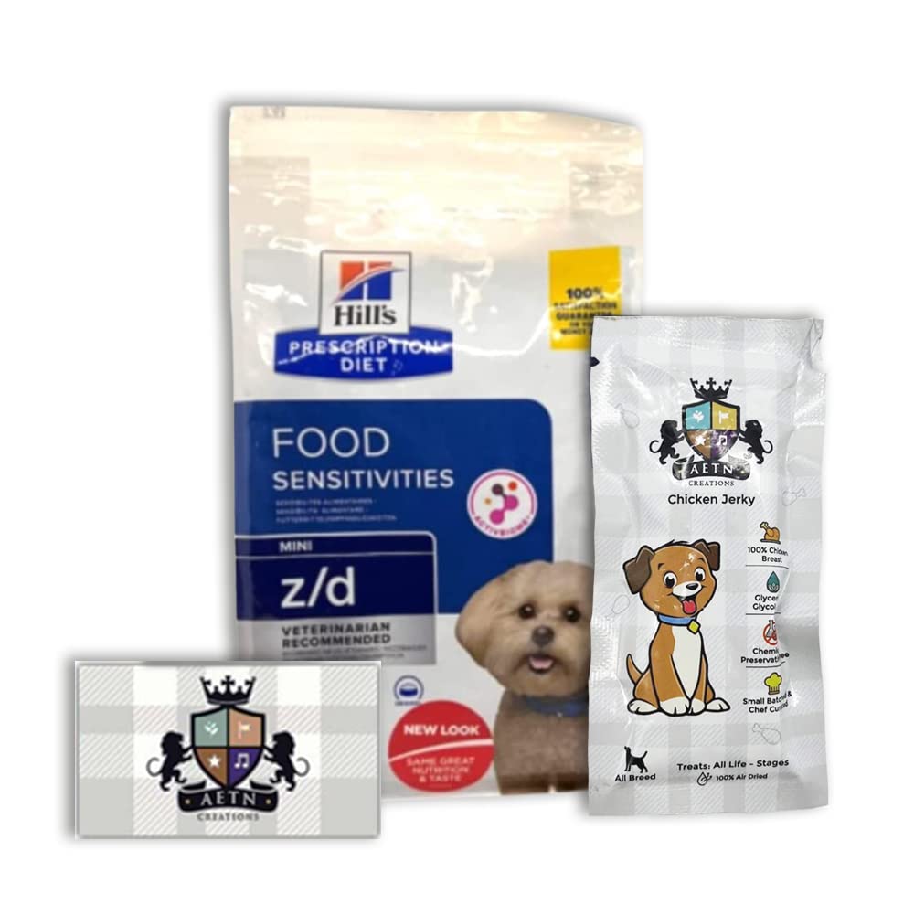 AETN Creations Hill's Perscription Diet Z/D Mini Dry Dog Food Sensitivities 1kg with AETN Jerky Treat