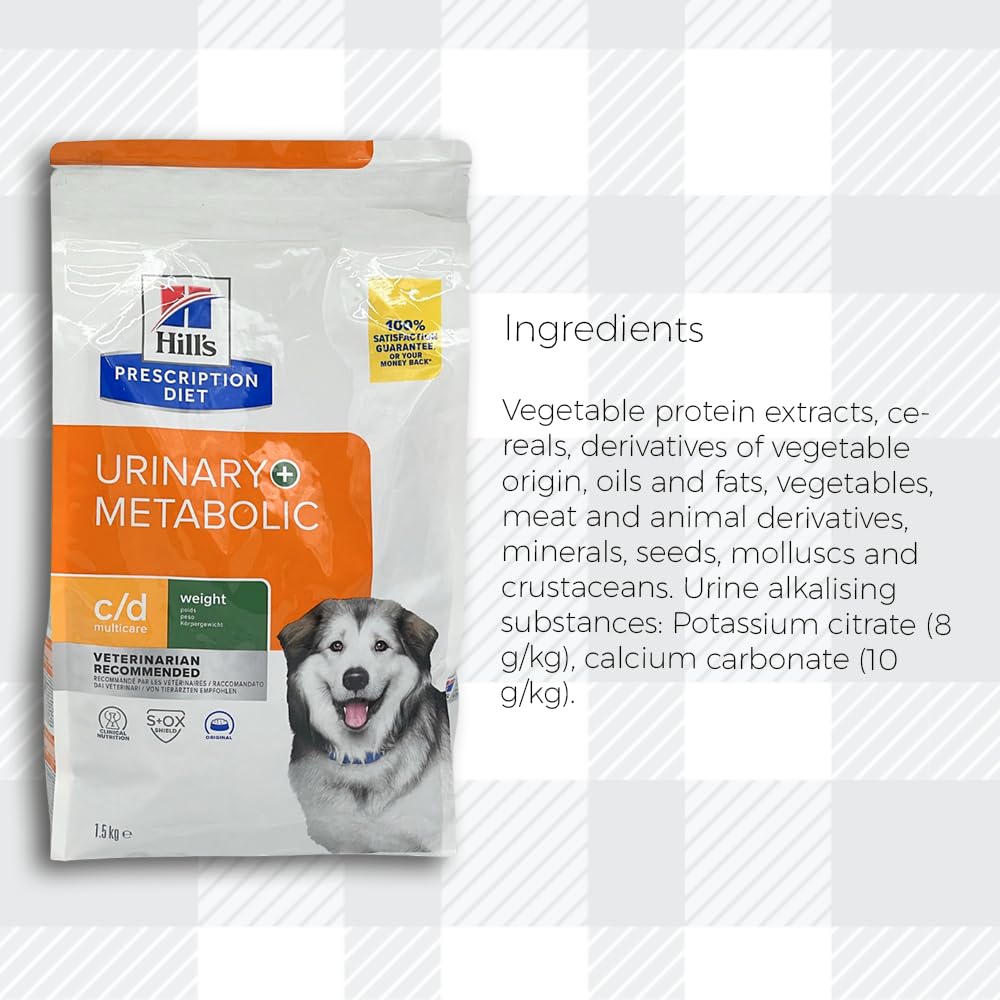 AETN Creations Dry Dog Food Prescription Diet c/d Urinary Metabolic 1.5kg Bag Weight Management and Urinary Health Support with AETN Chicken Jerky Treat